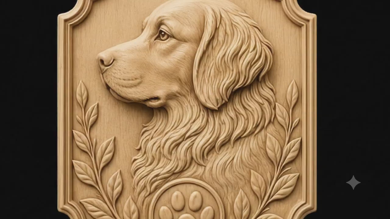 Custom 3D Dog Portrait from Photo, Personalized Wooden Pet Memorial, CNC Carved Dog Wall Art, Oak Cherry Wood Plaque, Pet Lover Gift